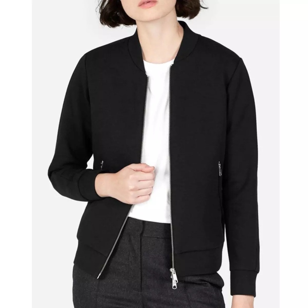Everlane The Street Fleece Bomber, Black, M